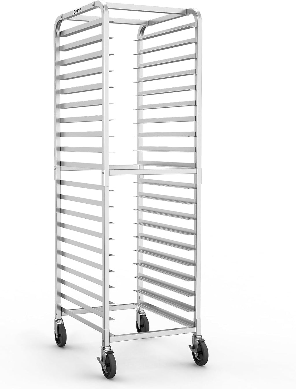 TenUp 20-Tier NSF Aluminum Sheet Pan Rack, Commercial Bakery Cooling & Storage Cart with Wheels, Heavy-Duty Bun Rack – 26' L x 20' W x 69' H