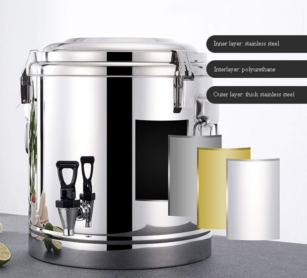 Drink Dispenser Hot Water Dispenser Insulated for Tea Ice Bucket Beverage Warmers Stainless Steel Urn for Coffee Water Milk Tea Sweet Wine Soup for Parties