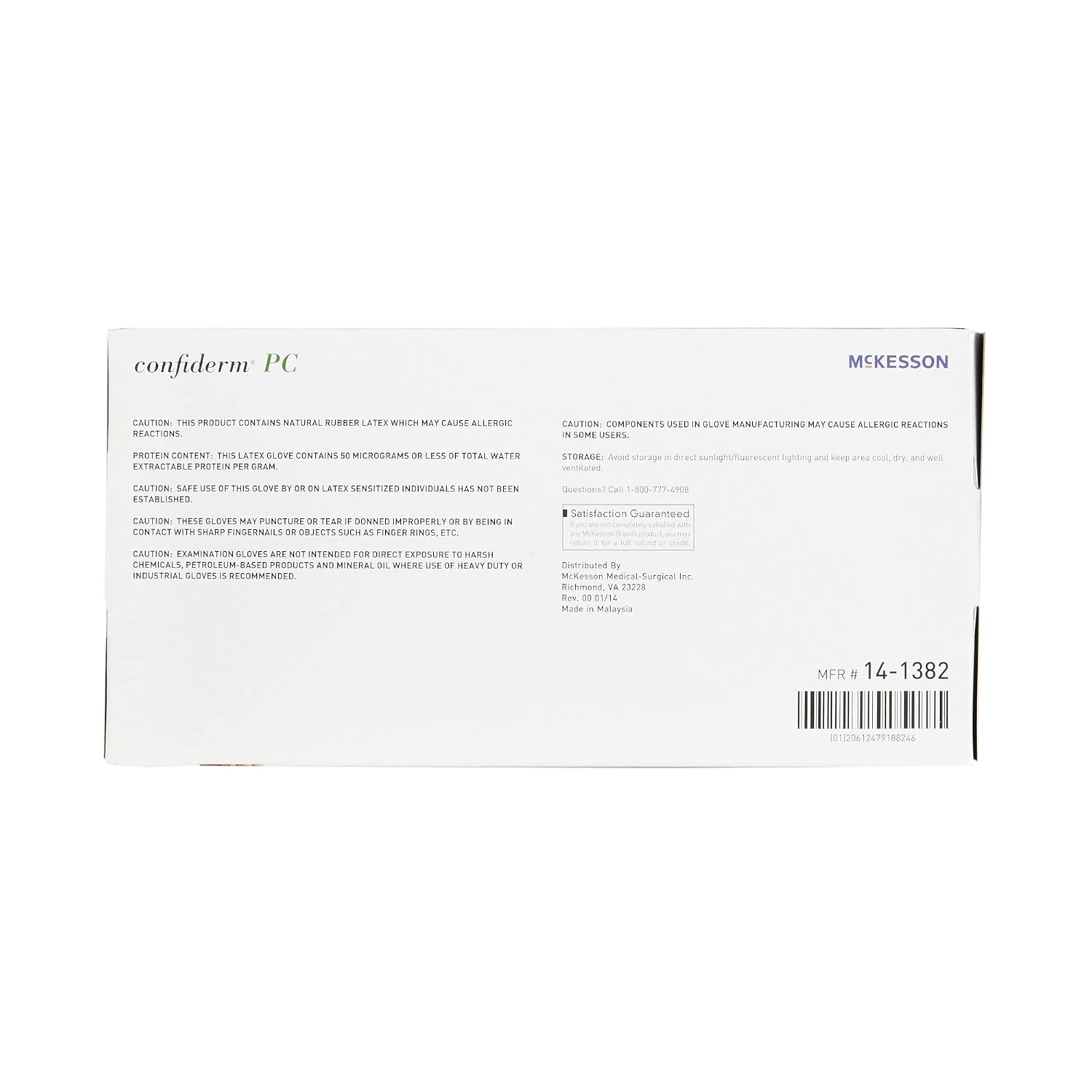 McKesson Confiderm PC Latex Exam Gloves - Powder-Free, Ambidextrous, Textured, Non-Sterile - Ivory, Size Medium, 100 Count, 10 Boxes, 1000 Total