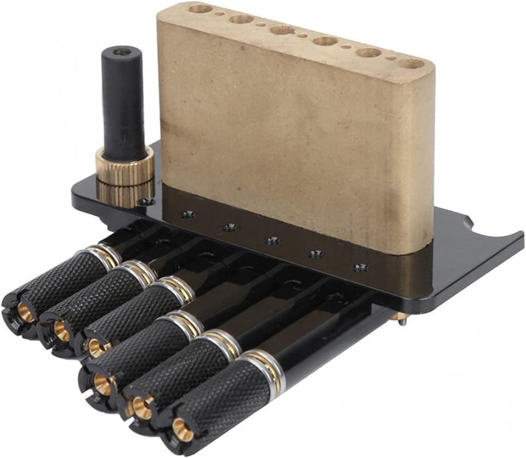 Black 6 Strings Electric Guitar Bridge Brass Base Headless Trill Guitar Bridge Set Musical Instrument Accessories Guitar Bridge System Set (Color : 6 Strings vibrato)