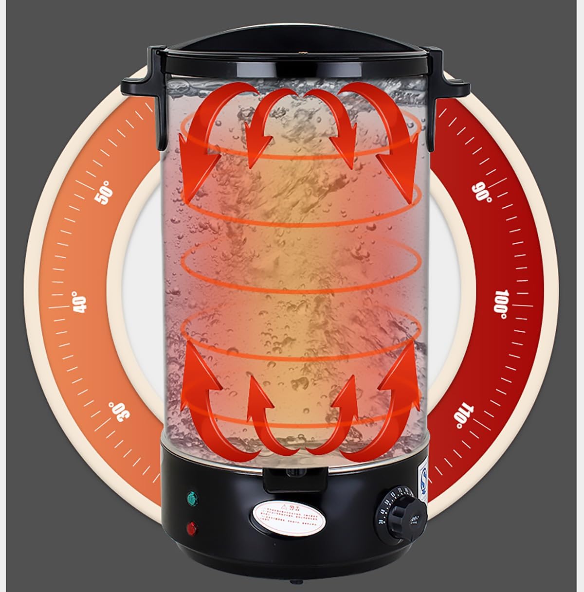 Insulated Beverage Dispenser for Catering, Stainless Steel Large Hot Water Boiler Urn with Faucet, 30-110°C Temperature Control for Home Party Office Cafe,40L