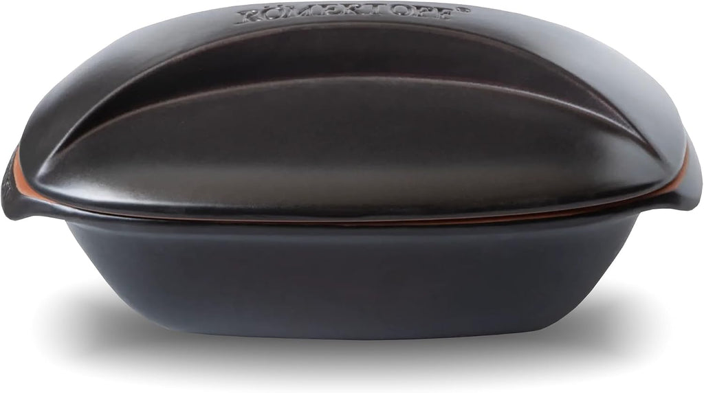 Romertopf Culinario Clay Roaster | Non-Stick Dutch Oven | Healthy Pot Cooking | Clay Baker | Versatile Cooking Vessel - 3.2 Quart (3 Liters) For Up To 4 People - Black