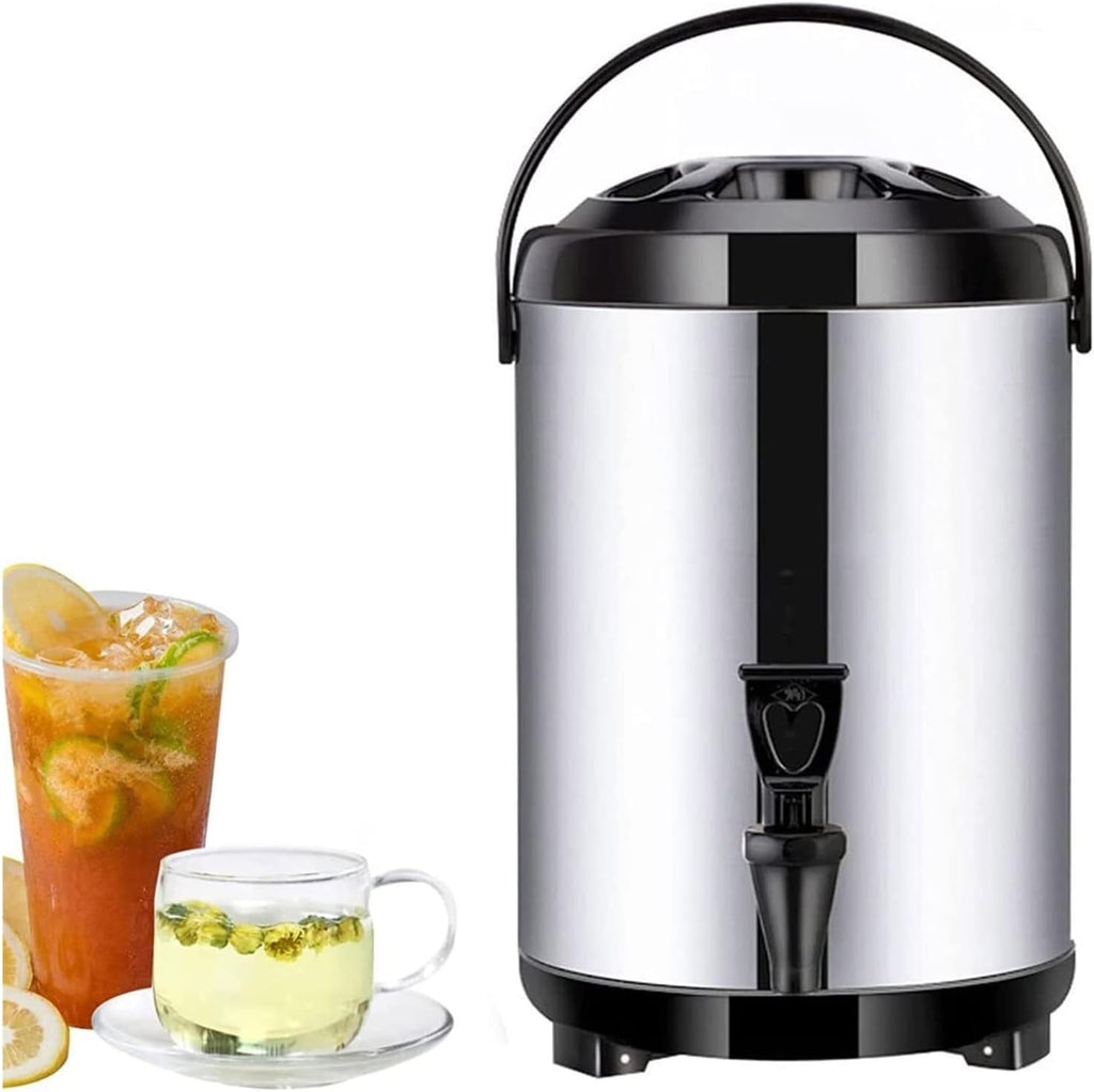 Stainless Steel Hot Water Dispenser with Lid and Spigot - Insulated Beverage Server for Coffee, Tea, Party Drinks, Large Capacity 6L to 20