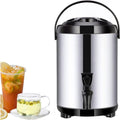 Stainless Steel Hot Water Dispenser with Lid and Spigot - Insulated Beverage Server for Coffee, Tea, Party Drinks, Large Capacity 6L to 20