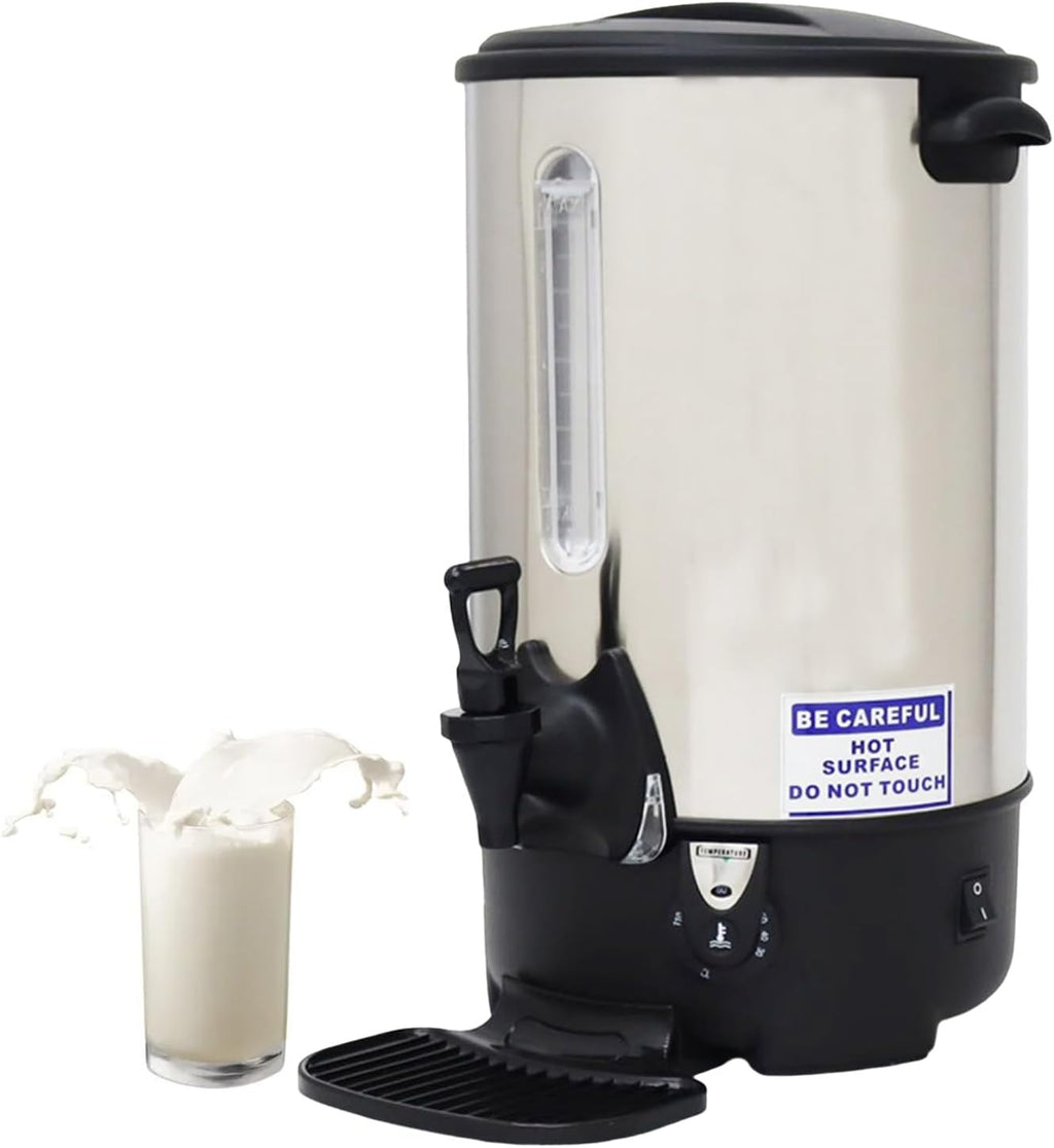 15.4L Commercial Hot Milk Dispenser Electric Milk Boiling Bucket Built-in Stainless Steel Liner 110V 1500W