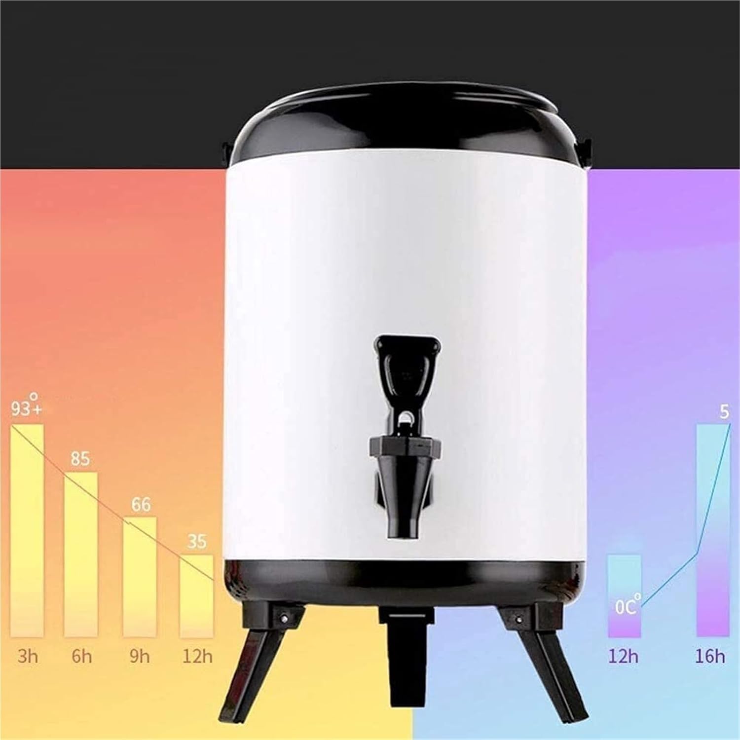 Insulated Keg Beverage Dispenser With Tap For Hot Water - Perfect For Coffee Juice Tea Cider Milk At Parties And Buffets - Double Wall Design For Exceptional Temperature Retention(D,8L)