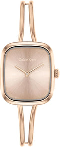 Calvin Klein Women's CK Adore Stainless Steel Watch – 24mm Tank Case, Adjustable Bangle Bracelet, Petite Elegant Design - Gift for Her