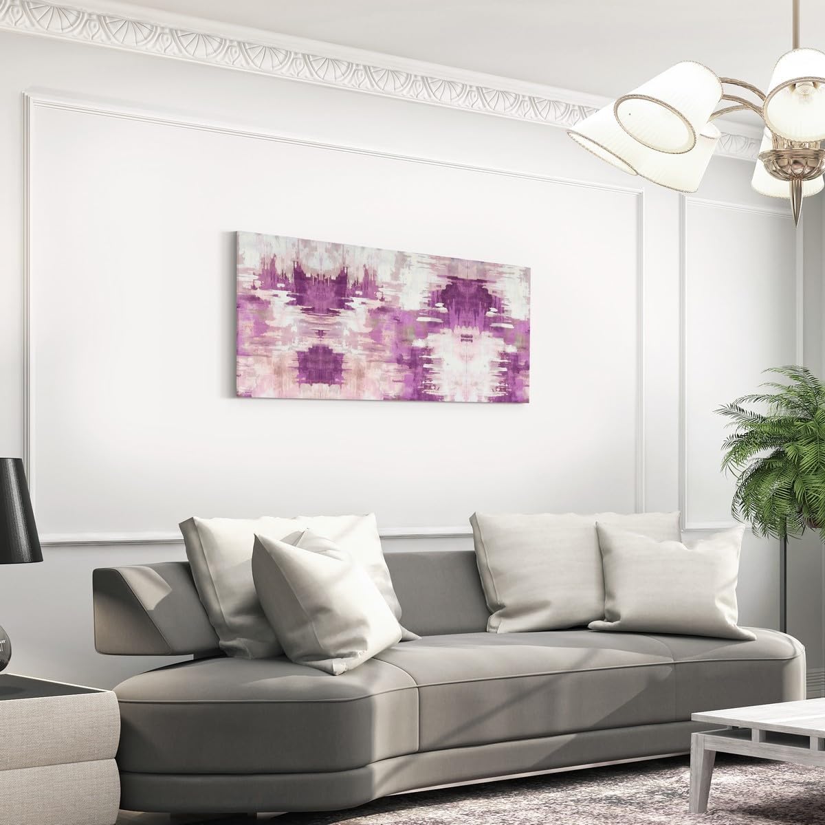 Erosebridal Violet Purple Abstract Wall Decor 58'x29',Ombre Watercolor Pastel Large Canvas Wall Art for Girls Women Female,Modern Gradient Poster Print,Elegant Brush Artwork Framed Canvas Prints