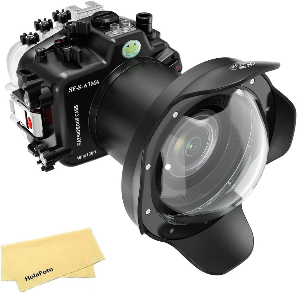 Seafrogs Underwater Housing for Sony A7M4 A7 IV + WA005-A 6 Inch Dome Port Kit [40M/130FT] Waterproof Case for Sony Alpha7 IV (ILCE-7M4 a74) +28-70mm F3.5-5.6, 24-70mm F2.8 GM Lens