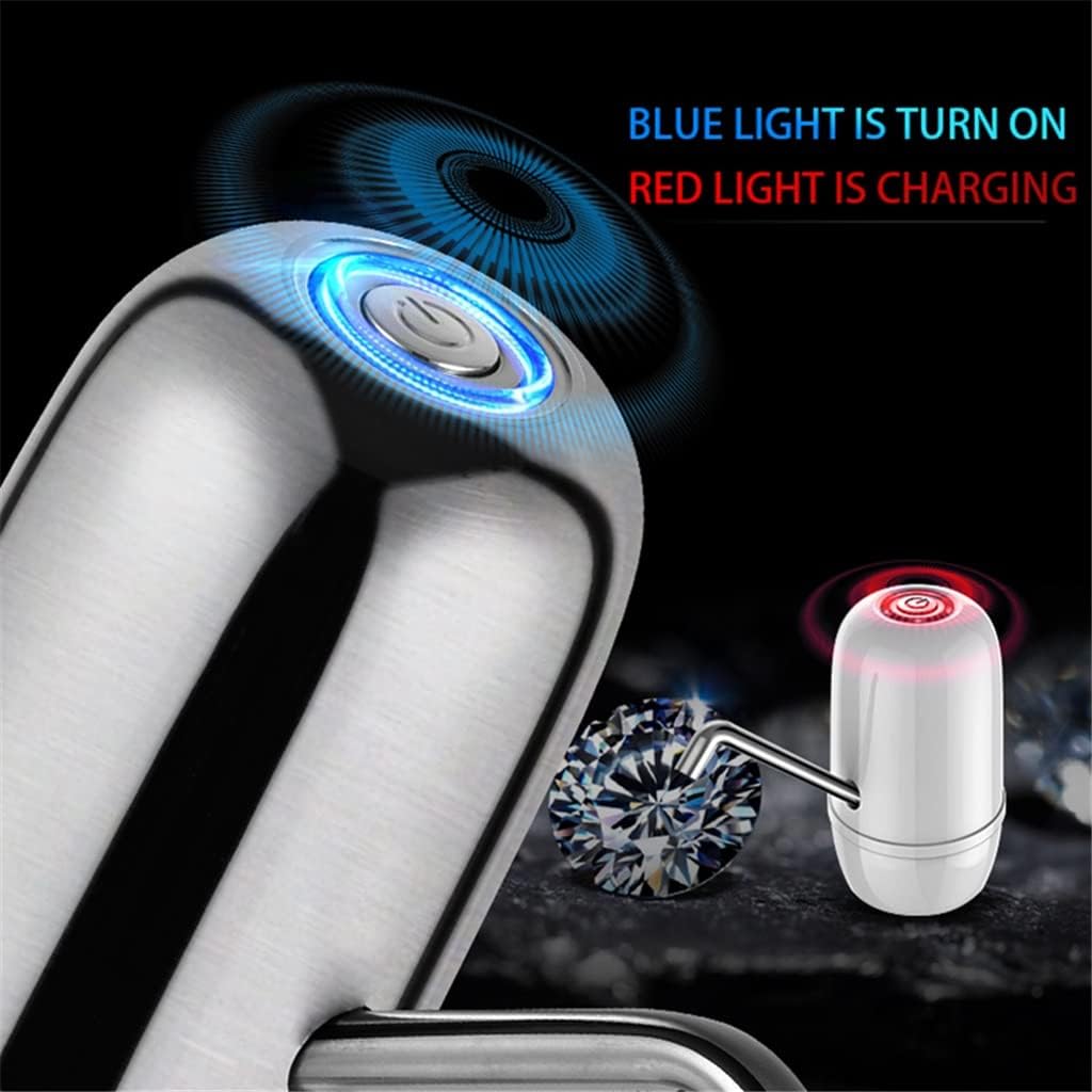 Sainless Steel Water Bottle USB Pump Dispenser Silver Electric Drinking Water Dispenser Tap with 2000 mAh Pumps Powerful