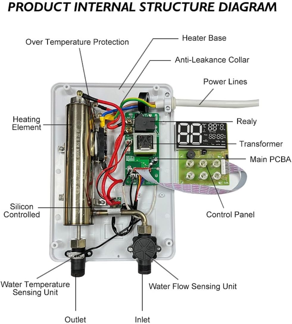 Electric Instant Hot Water Heater Shower Electric Tankless Shower Hot Water Faucet Kitchen Bathroom Instantaneous Water Heater Tap