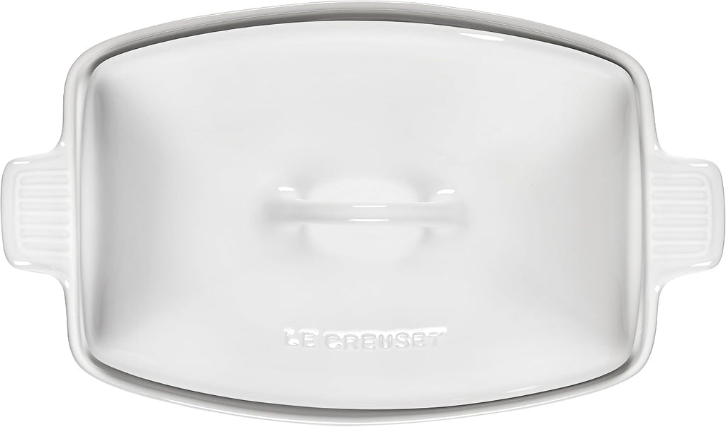 Le Creuset Heritage Stoneware Deep Baker with Lid, 4.5 qt., White