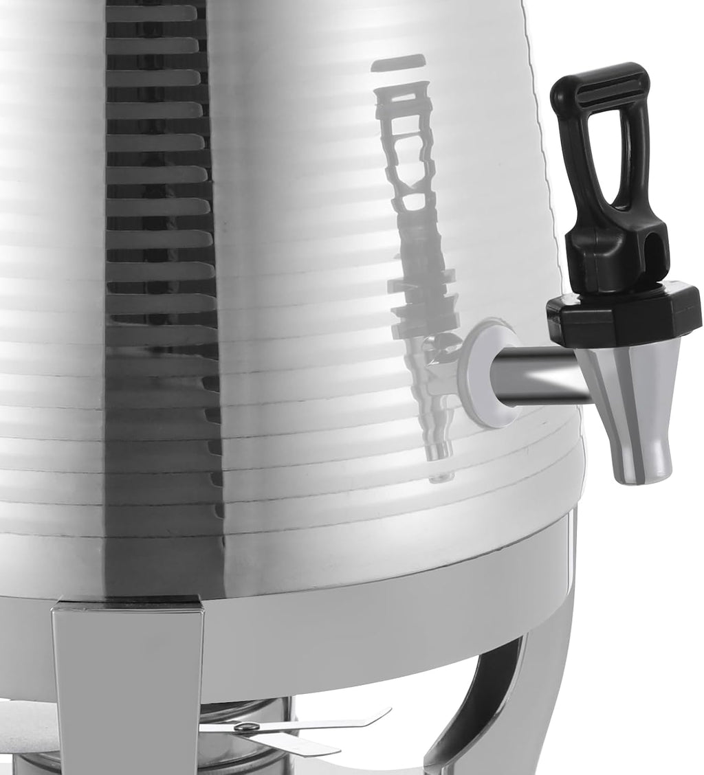 13L Stainless Steel Beverage Dispenser with Stand, Dual Heating Hot Drink Dispenser with Temperature Control, Electric & Heating Juice Container for Hot or Cold Drinks, Buffet, or Catering Use