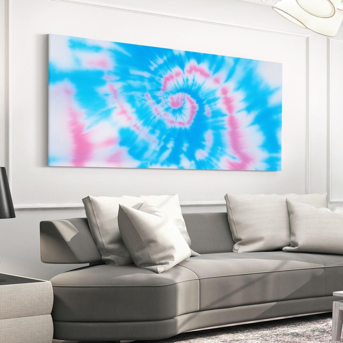 Erosebridal Tie Dye Blue Large Wall Decor 58'x29' | Swirl Bathroom Wall Art Boho Artwork Posters Bohemian Gypsy Watercolor Poster Print