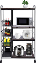5-Tier Kitchen Standing Baker's Rack with Power Outlet, Kitchen Storage Rack with Wire Basket