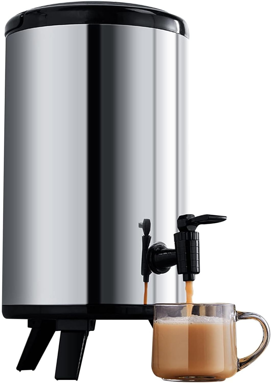 Hot Water Dispensers,Insulated Beverage Dispenser Cold Drink Dispenser, 304 Stainless Steel Hot Milk Dispenser, Picnic Portable Ice Container Coffee Cylinder, Party Buffet Lemonade Tea,6L