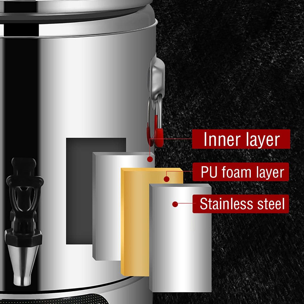 Catering Urn 3000W, Commercial Hot Water Boiler Dispenser, 30-110°C Temperature Control Knob, for Brewing Commercial Office Home Party,28L
