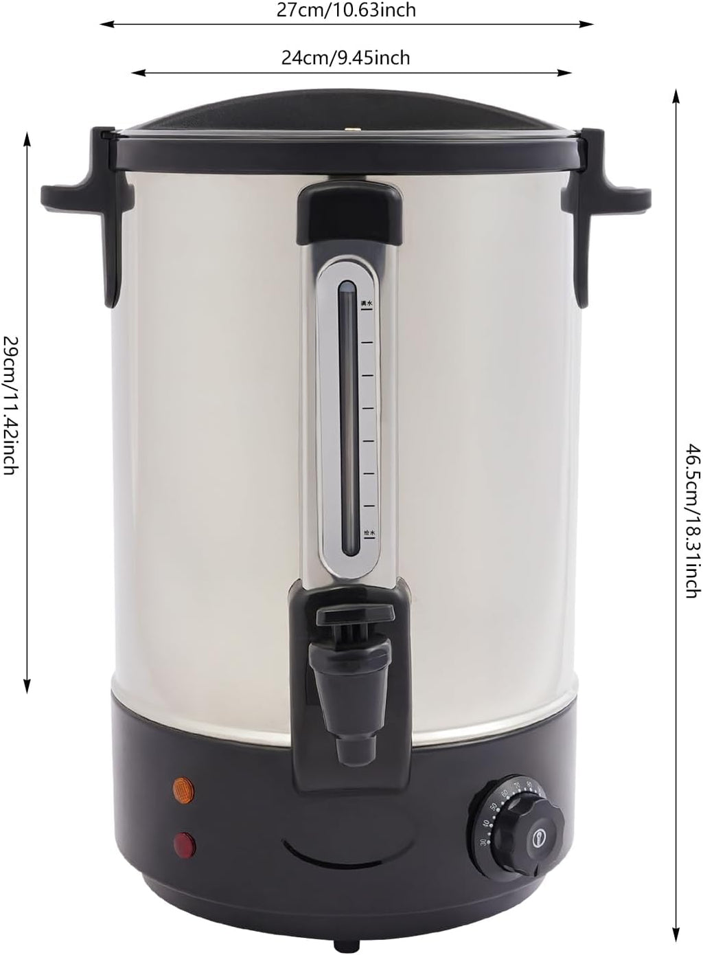 Commercial Grade Coffee Maker & Hot Water Urn - 87-Cup Large Capacity with Double-Wall Stainless Steel, Quick Brew & Keep-Warm for Tea & Coffee at Events & Catering - Black