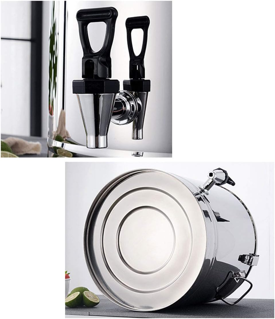 Drink Dispenser Hot Water Dispenser Insulated for Tea Ice Bucket Beverage Warmers Stainless Steel Urn for Coffee Water Milk Tea Sweet Wine Soup for Parties