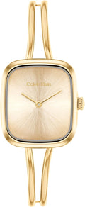 Calvin Klein Women's CK Adore Stainless Steel Watch – 24mm Tank Case, Adjustable Bangle Bracelet, Petite Elegant Design - Gift for Her
