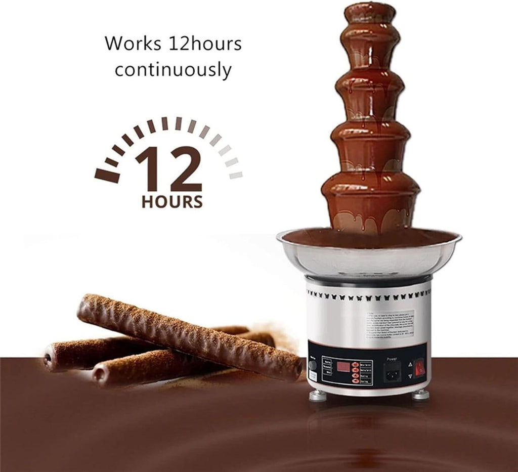 Chocolate Fountains,4/5/6Tiers Electric Chocolate Fountain Stainless Steel Fondue Waterfall Melting Machine with Temperature Control for Party Restaurant Wedding Buffet Equipment ( Color : 4Tier )