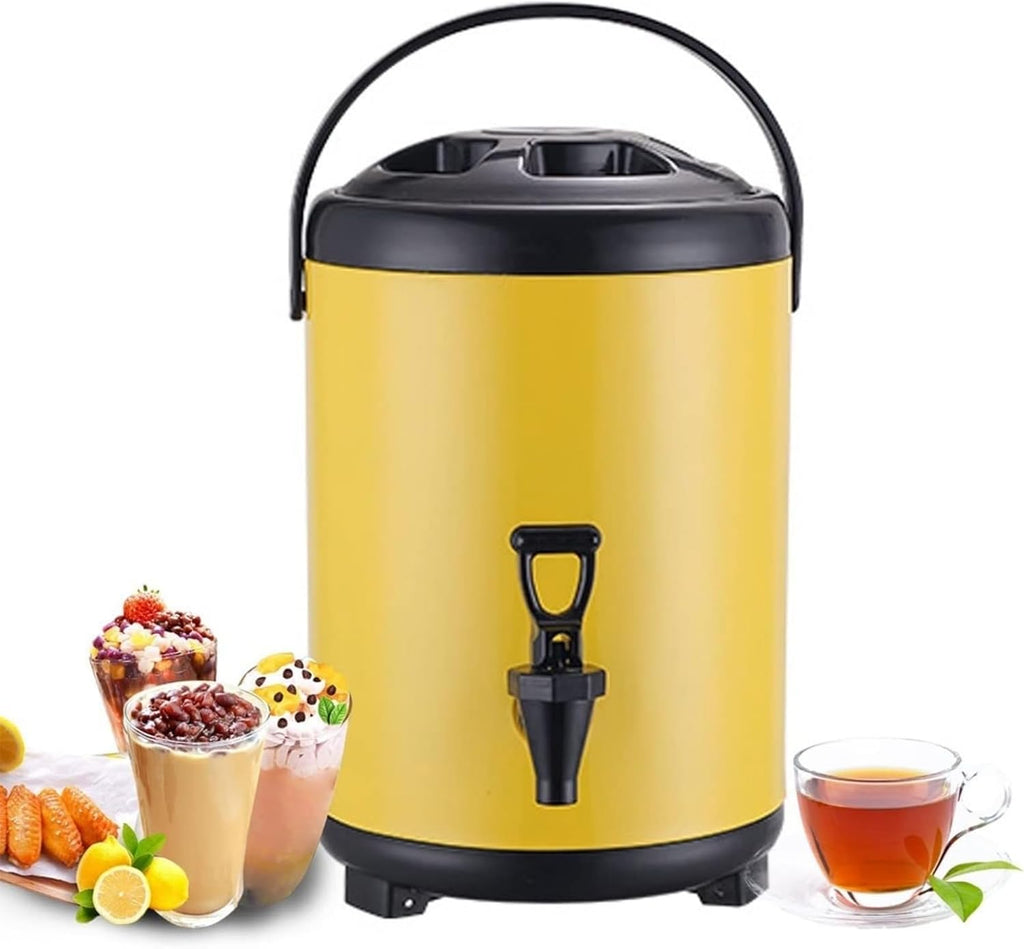 Catering Hot and Cold Water Dispenser - Stainless Steel Tea Urn Boiler with Faucet, Portable Handle, Large Capacity Sealing - Ideal for Office, Hotels, Parties