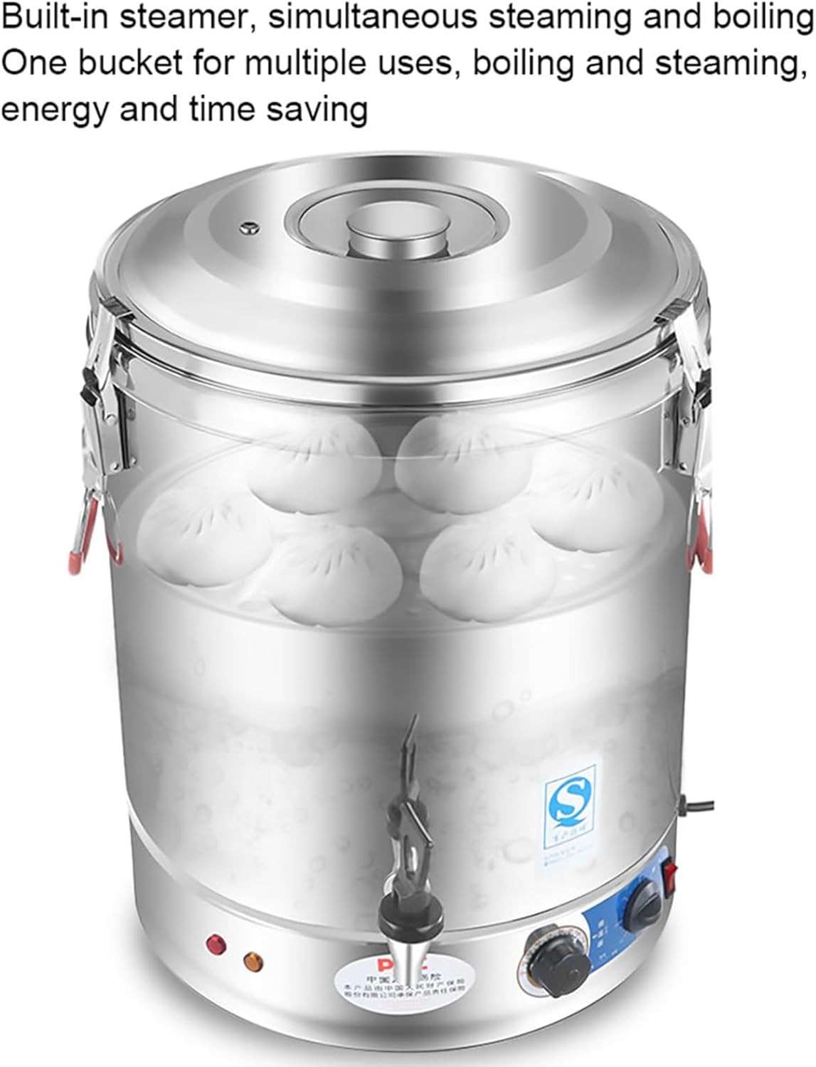Stock Pot - Stainless Steel Commercial Large Capacity Catering Urn, 30L/40L/50L/60L Hot Water Boiler Dispenser, 30-110°C Temperature Control for Cafe, Office, Home,40L