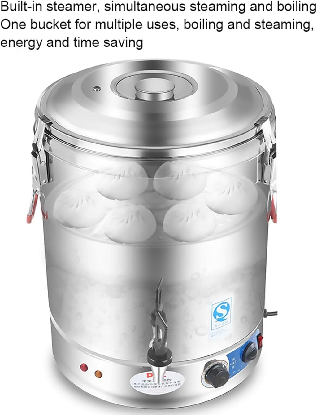 Stainless Steel Stock Pot ， Commercial Large Capacity Catering Urn, Hot Water Boiler Dispenser with 30-110°C Temperature Control for Home, Cafe, Office