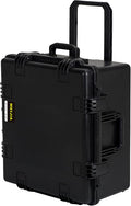 MEIJIA Portable All Weather Waterproof Hard Case, Camera Case with Customizable Fit Foam And Rolling Wheels, 24.8'X23.7'X13.17',Elegant Black