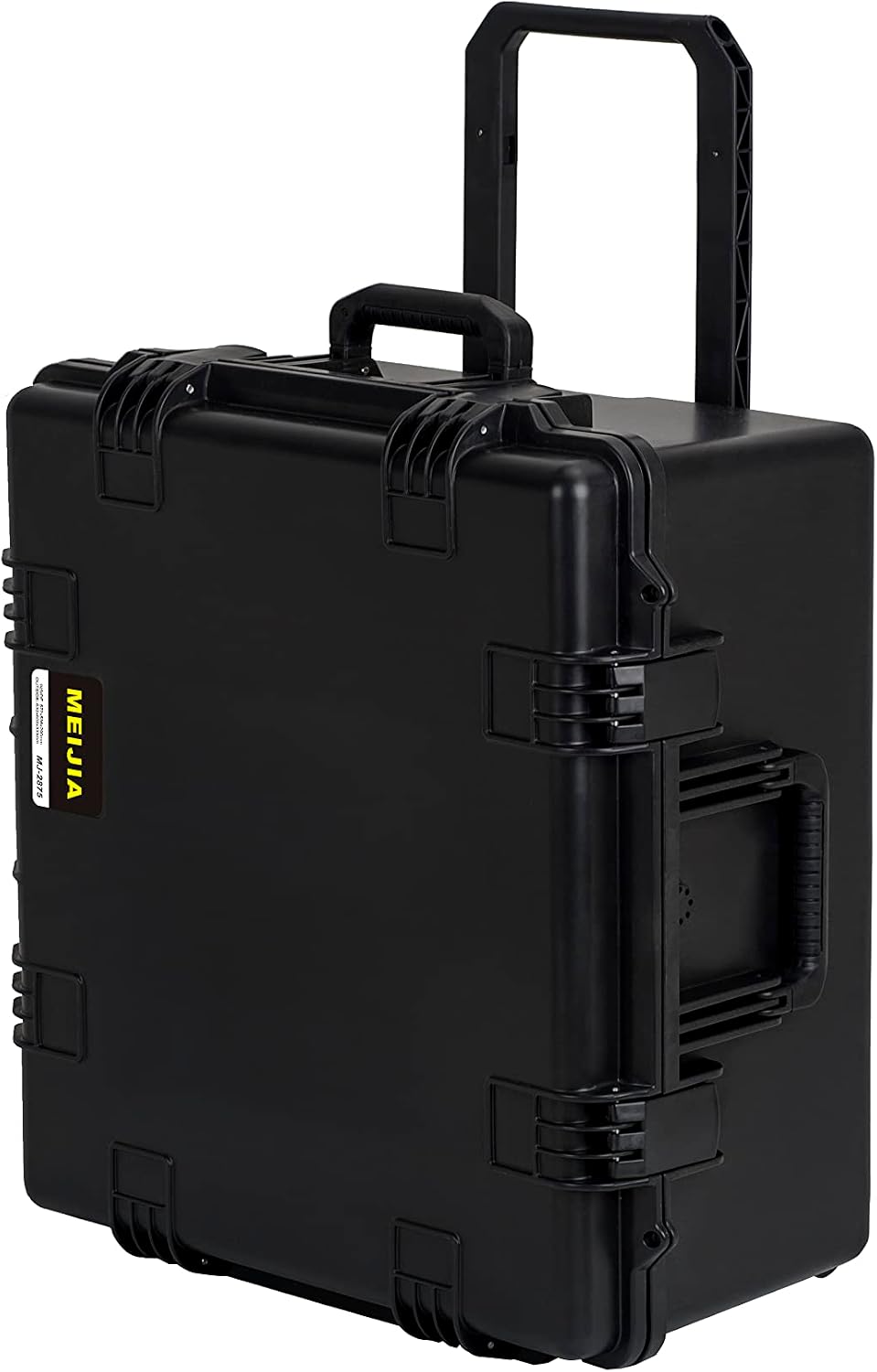MEIJIA Portable All Weather Waterproof Hard Case, Camera Case with Customizable Fit Foam And Rolling Wheels, 24.8'X23.7'X13.17',Elegant Black
