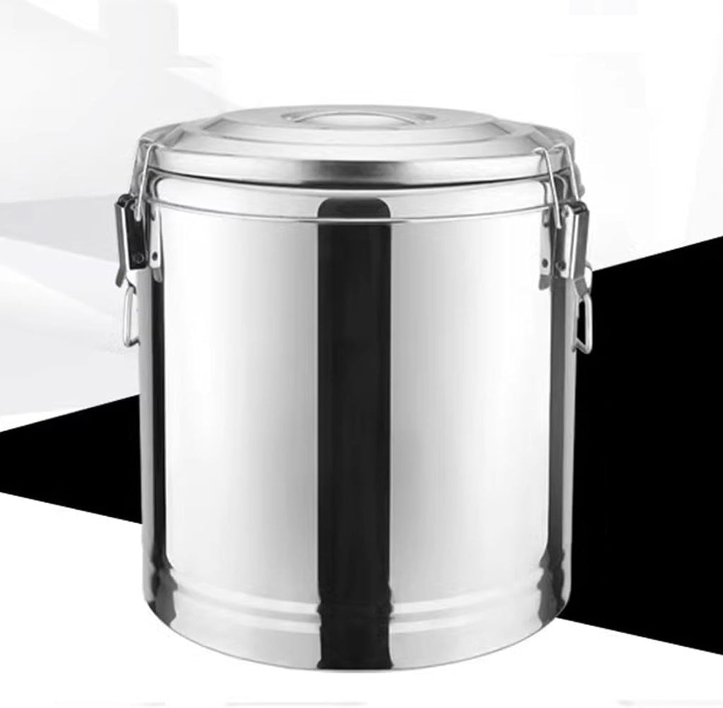 EMYJAY Stainless Steel Insulated Barrel, Insulated Drink Dispenser Thermal Hot and Cold Milk Dispenser Hot Water Dispenser for Party Tea Milk LYWY (Color : Silver, Size : 10L)