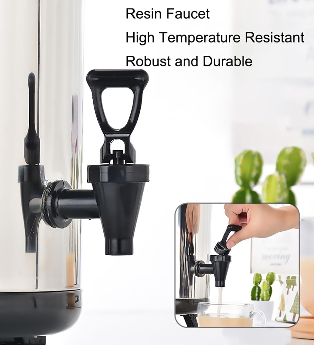 16L Insulated Stainless Steel Catering Urn Hot Water Dispenser with Faucet for Beverages Milk Tea Events Parties Commercial Use Durable and Efficient