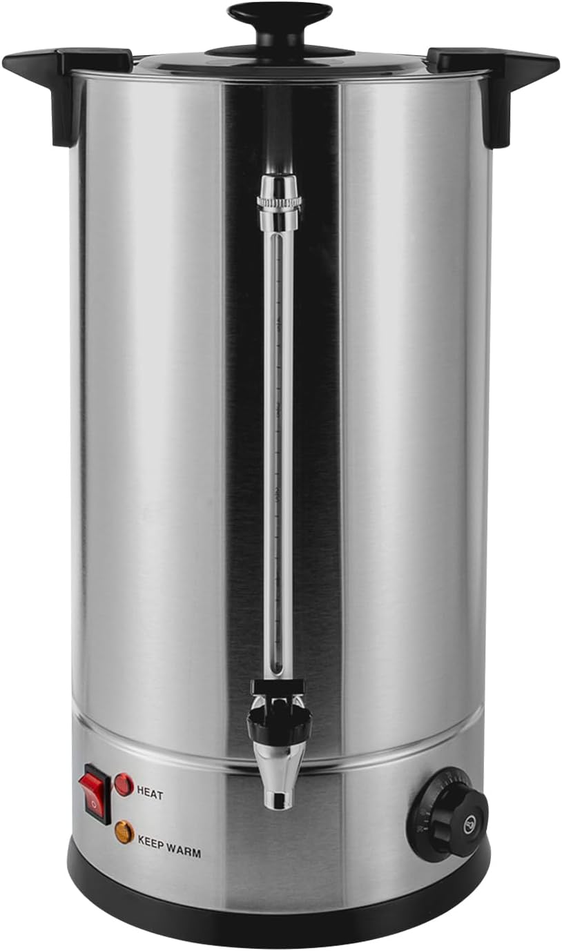 25L/6.6gal Commercial Grade Stainless Steel Coffee Urn, Electric Hot Water Urn with Automatic Temperature Control, Large Capacity 80 Cups Coffee Maker for Parties, Office, Wedding, Catering Events