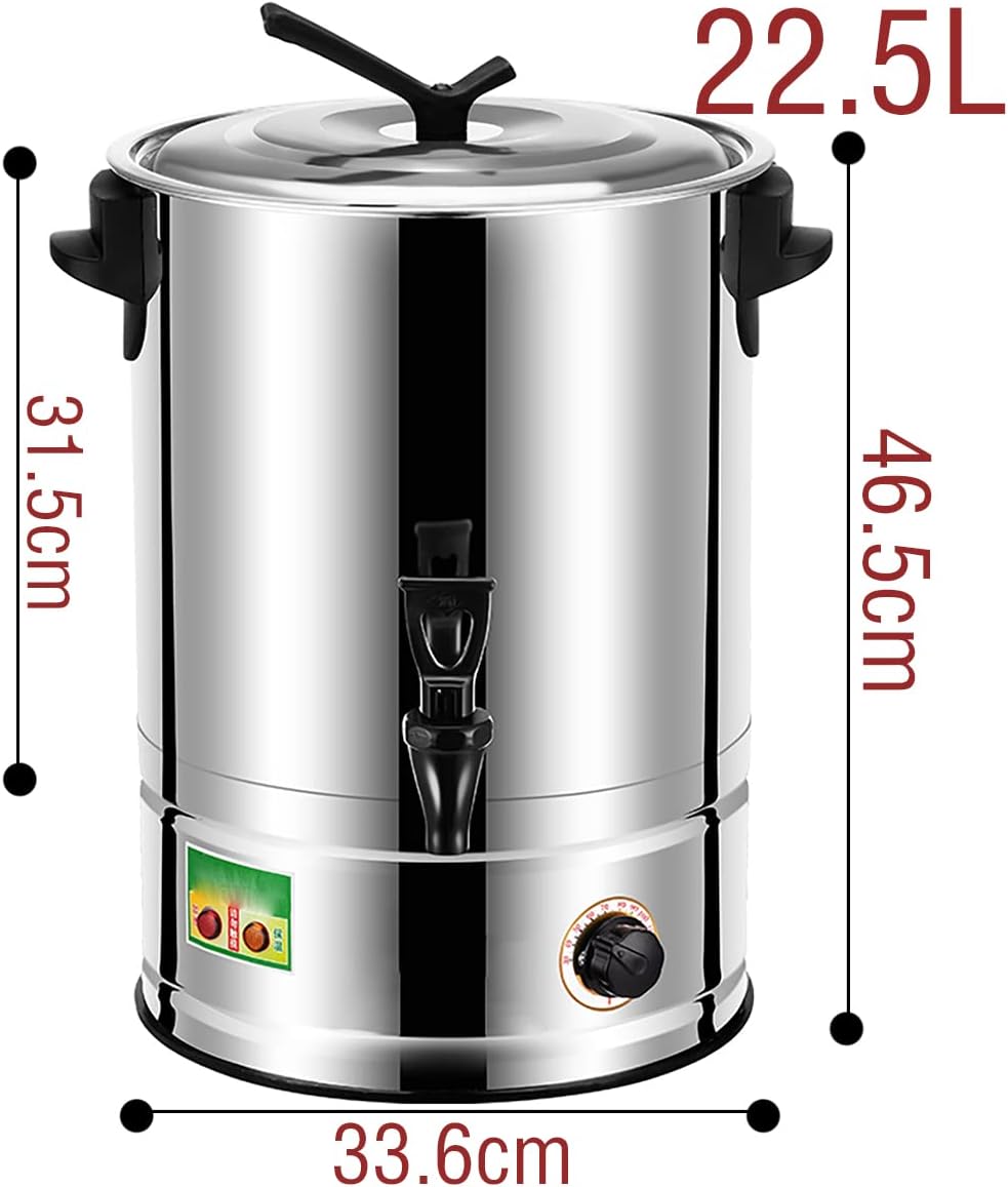 Commercial Electric Catering Urn, 1800W Catering Hot Water Urnboiler, 30-110°C Temperature Control Knob, for Brewing, Buffet,22L