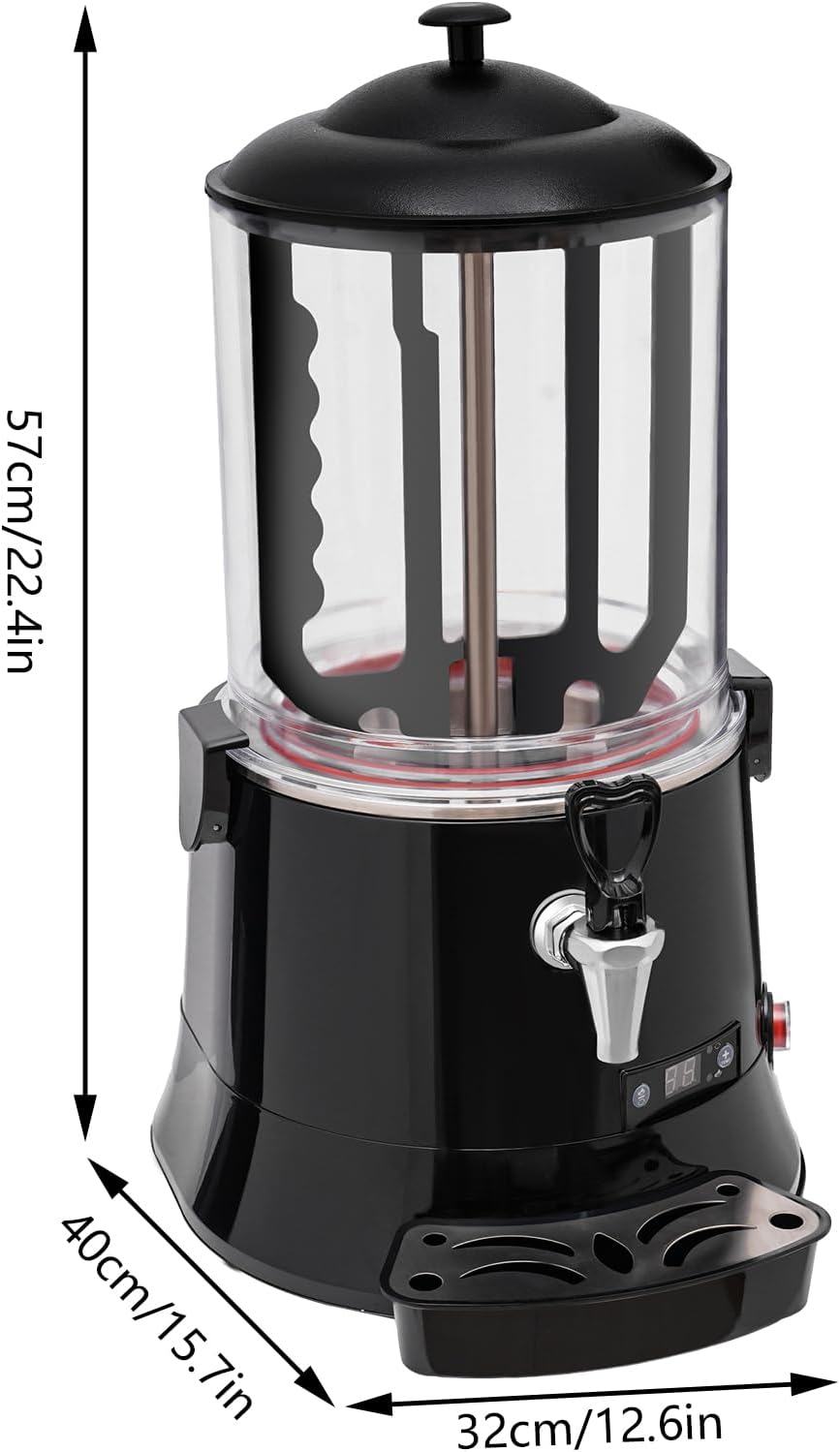 10L Hot Chocolate Machine 400W Hot Chocolate Dispenser 86-194℉ Temperature Control Hot Chocolate Maker & Dispenser for Milk, Tea, Coffee
