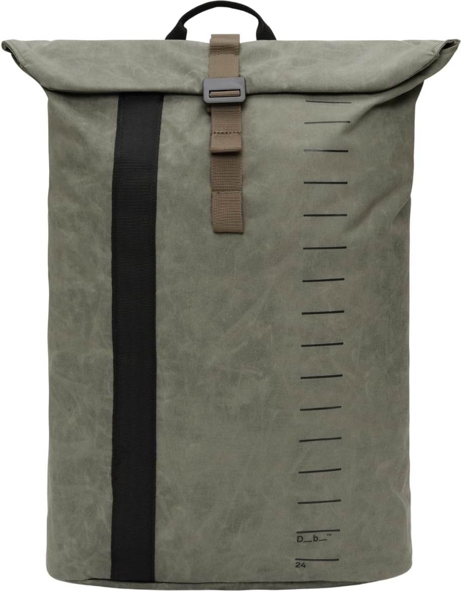 Db Journey Essential Backpack - Minimalist Rolltop Backpack with Laptop Compartment for Work & Gym, Lightweight Travel Backpack with Luggage Attachment, Water Bottle Pocket, 24L - Forest Green