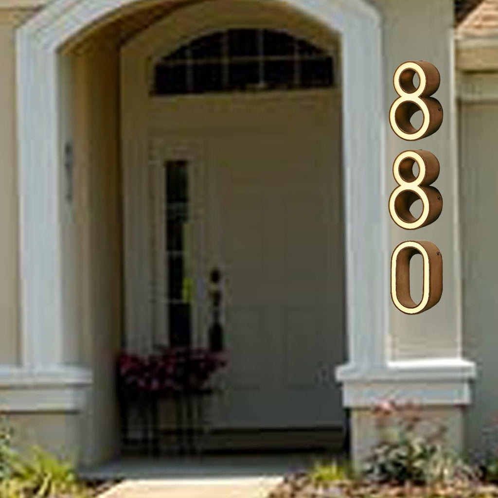 16' Modern Illuminated LED Address Signs For House, Backlit Floating LED House Number For Outside, Waterproof Light Up House Address Numbers,C