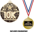 Crown Awards 10K Medals, 2' Gold 10K Race Medal Award with Free Custom Engraving Prime