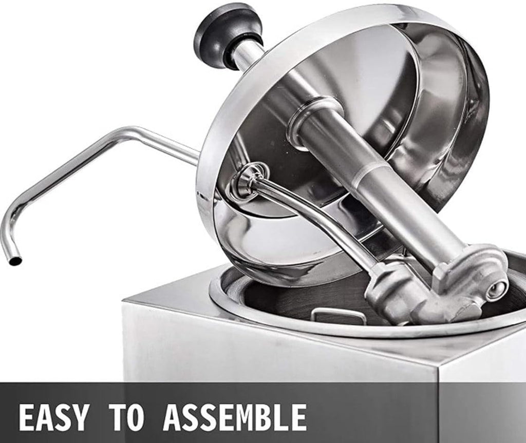 800W Commercial Cheese Dispenser, Electric Cheese Chafing Dish, 30-110℃ Adjustable Chafing Dish Dispenser with Pump