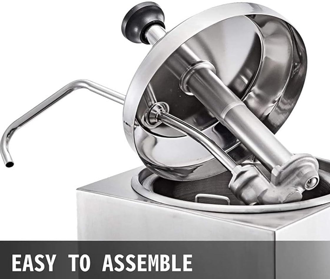800W Commercial Cheese Dispenser, Electric Cheese Chafing Dish, 30-110℃ Adjustable Chafing Dish Dispenser with Pump
