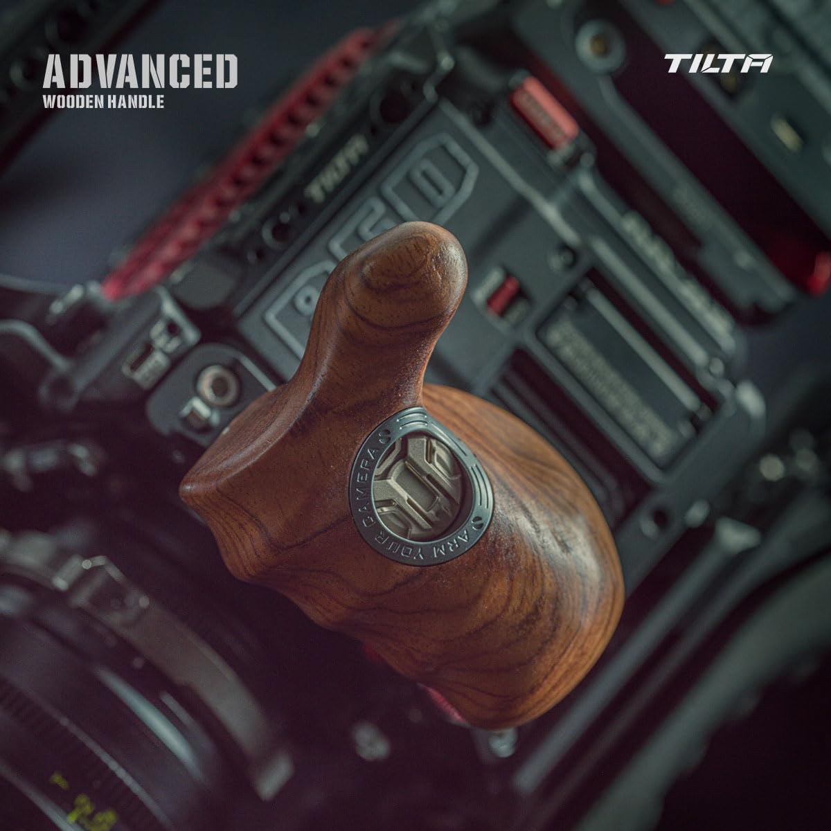 Tilta Advanced Right Side Wooden Handle (ARRI Rosette - Type X) | Black Walnut Wood & Aluminum Alloy Build | Quick Release Button