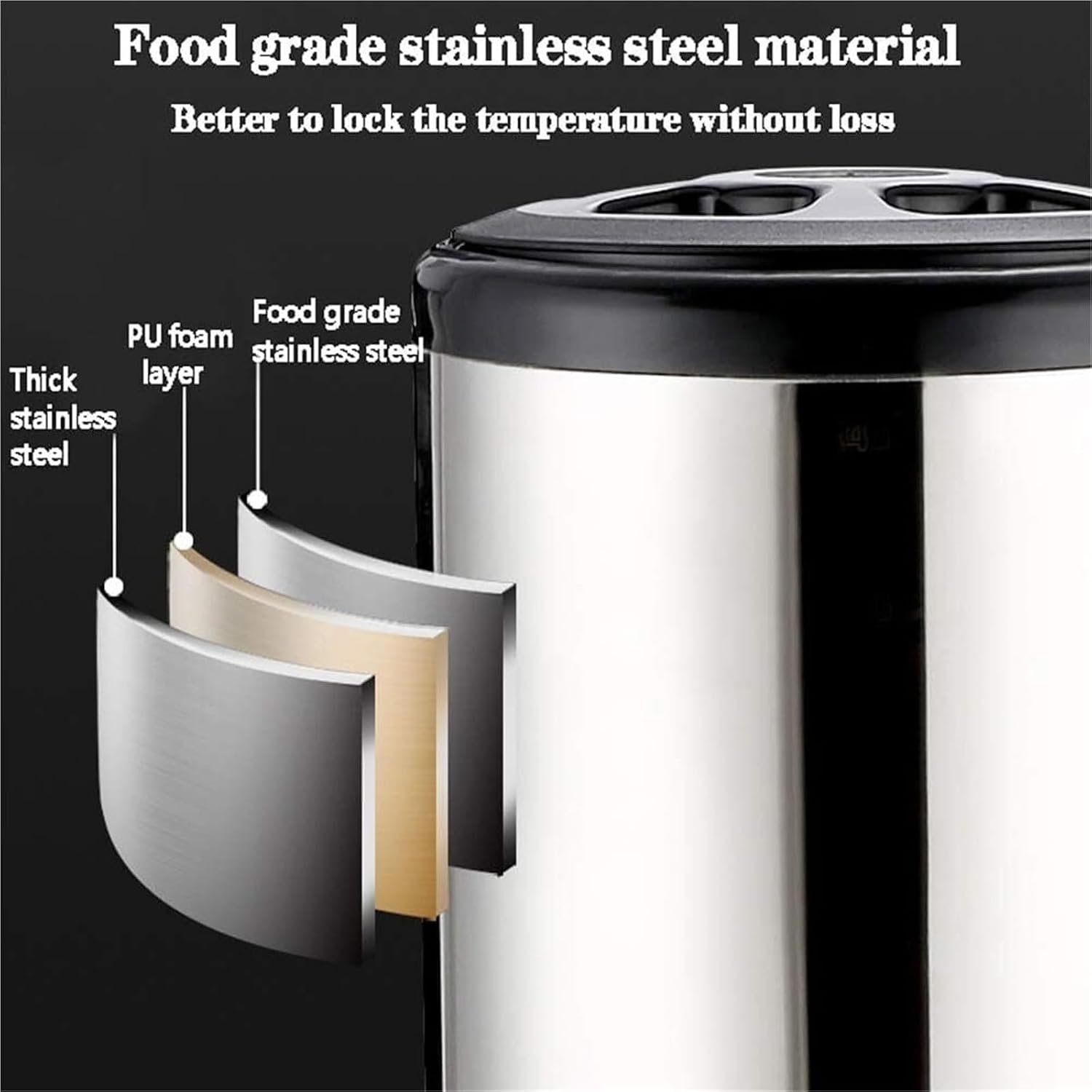 Catering Urn, Stainless Steel Insulated Hot Water Dispenser With Faucet - 6L/8L/10L/12L/16L/20L Milk Tea Barrel For Beverages(12 L)