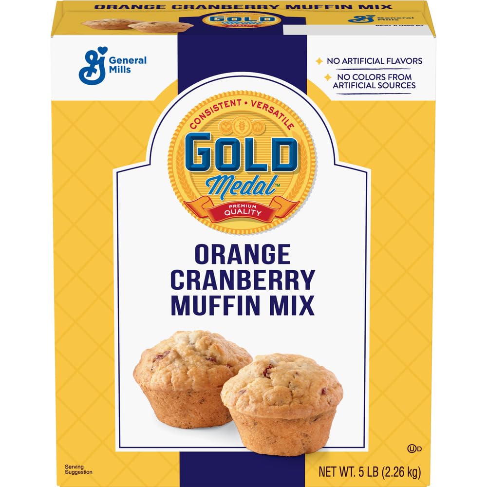 Gold Medal Orange Cranberry Muffin Mix, 5 Lb Box (Pack of 6)