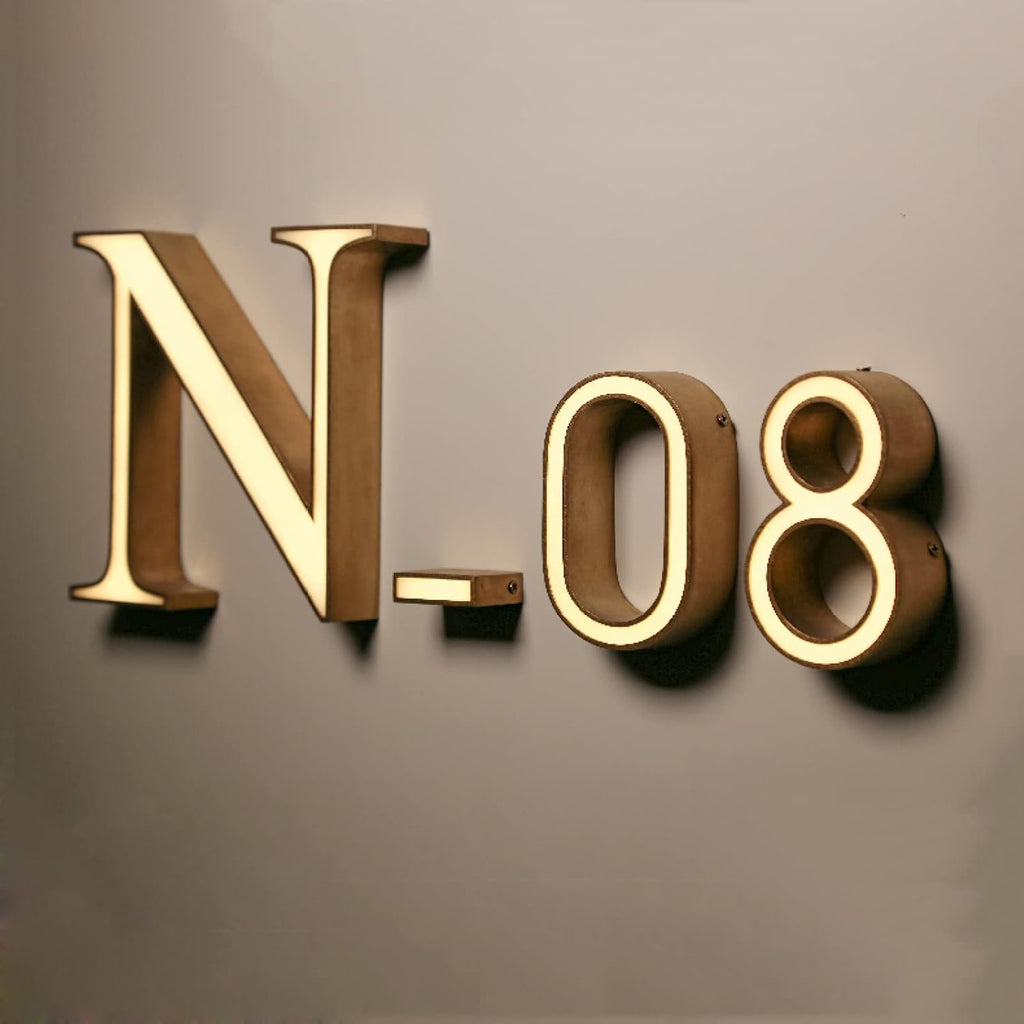 16' Modern Illuminated LED Address Signs For House, Backlit Floating LED House Number For Outside, Waterproof Light Up House Address Numbers,I