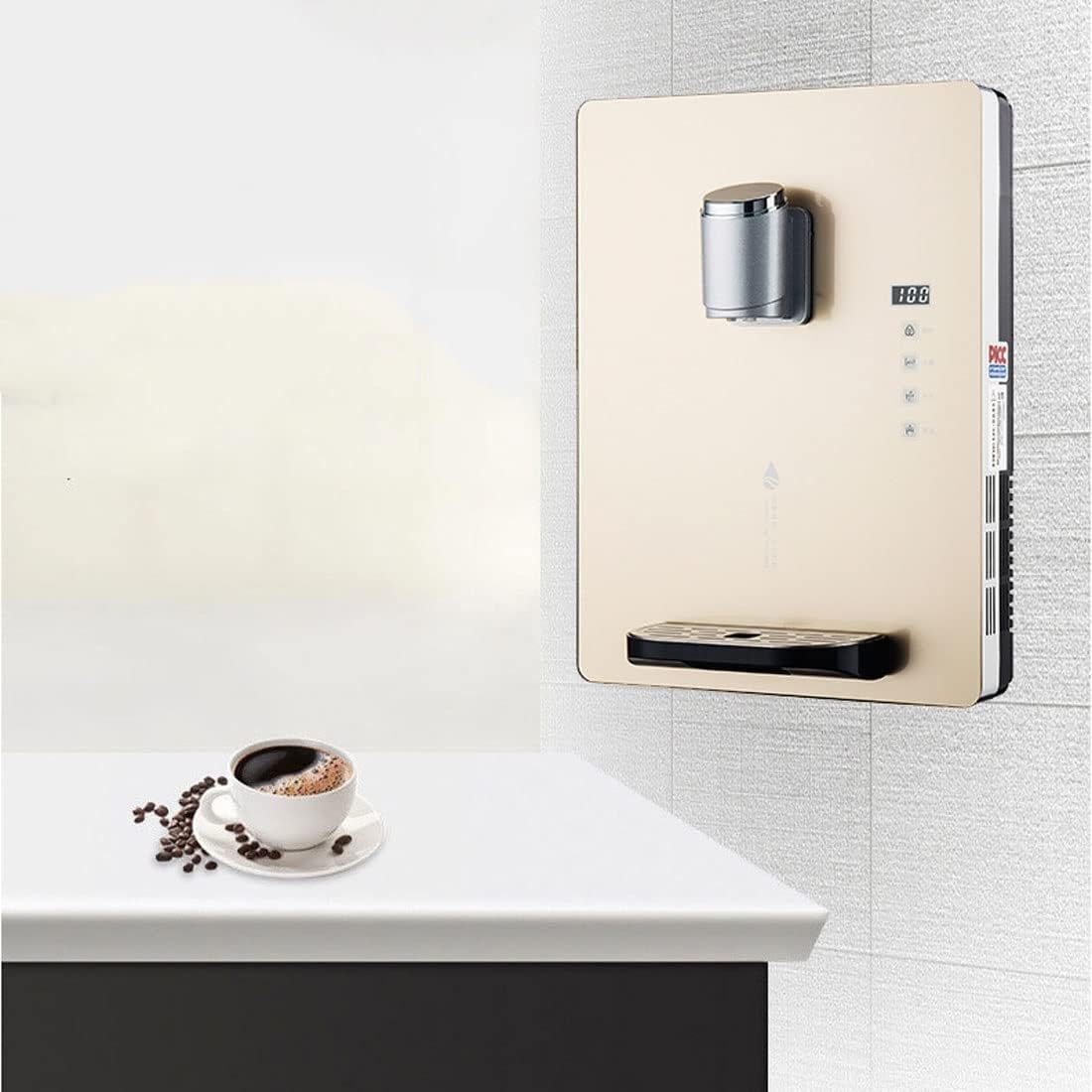 Water Dispenser Generic Wall Mounted Mains Fed Water Dispenser with Electronic Child Lock - Ice/Warm Dual, Hot Boiler Kettle for Office & Commercial Use 30L Capacity Stainless Steel