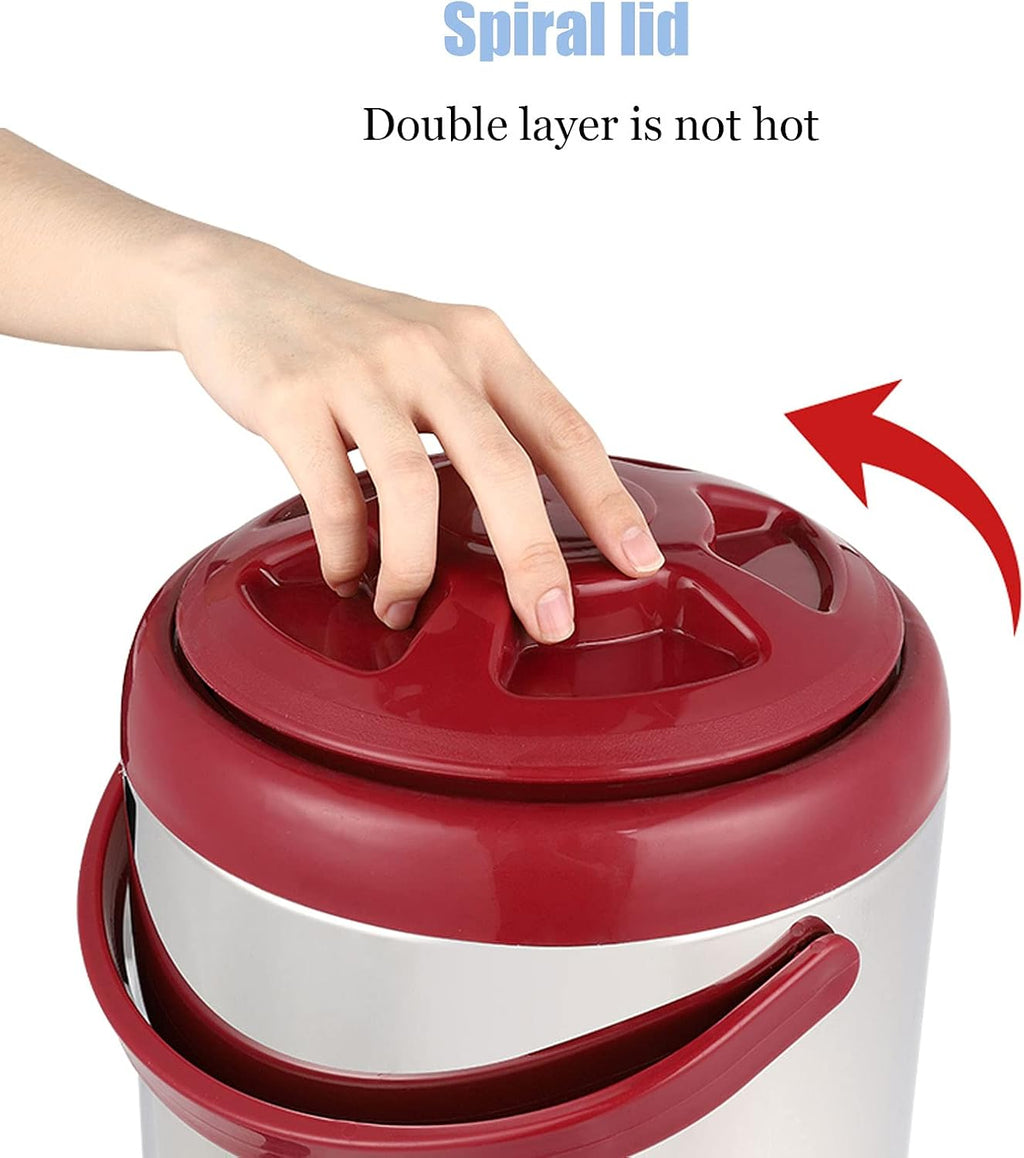 Drink Dispenser Commercial Coffee Urn, Beverage Dispenser with Tap for Mulled Wine Tea Milk Stainless Steel Hot Water Dispenser for Home Party Buffet Keep Warm for 6-8 Hours for Parties
