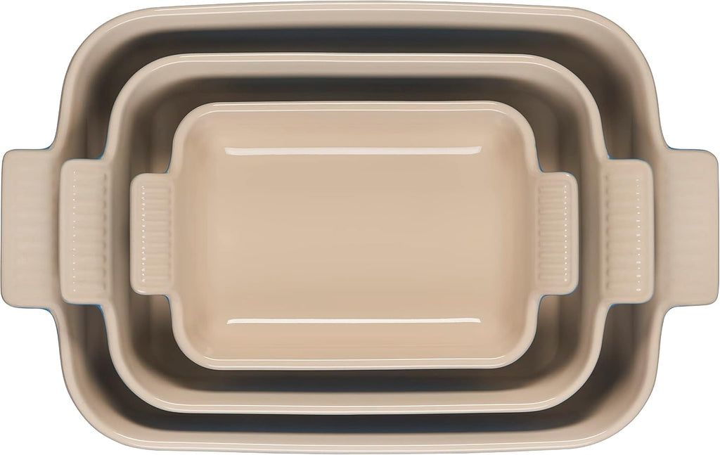 Le Creuset Stoneware Heritage 3-Piece Rectangular Baking Dish Set, Marseille