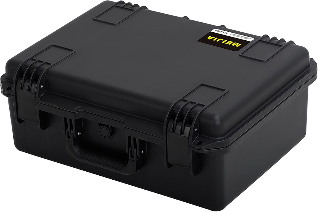MEIJIA Portable Premium Waterproof Hard Compact Compact Case with customizable fit foam,Lightweight and Strong Design,21.2'x16.0'x8.3',Elegant Black