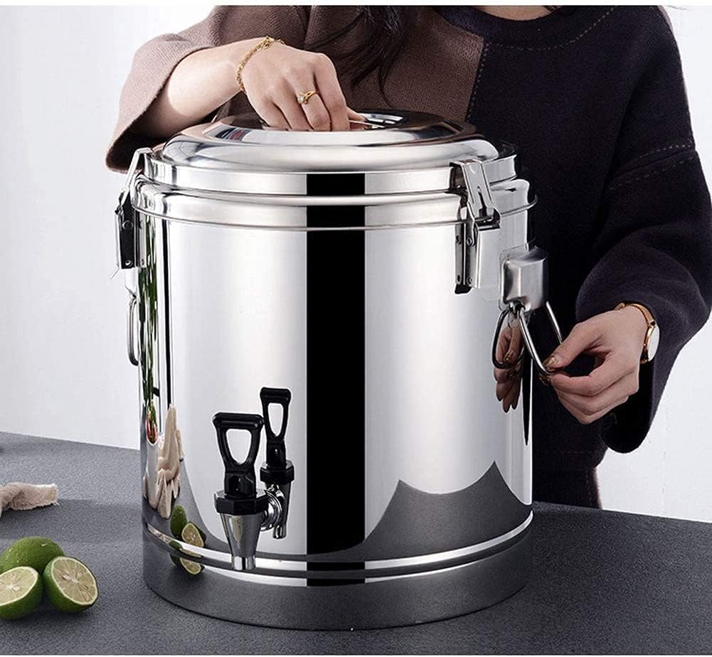 Drink Dispenser Hot Water Dispenser Insulated for Tea Tea Ice Bucket Beverage Warmers Stainless Steel Urn for Coffee Water Milk Tea Sweet Wine Soup for Parties
