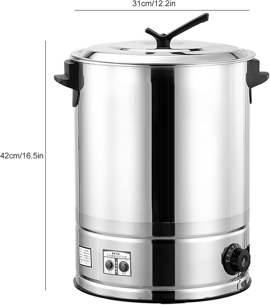 Electric Water Boiler Warmer Coffee Urn, Commercial Stainless Steel Beverage Dispenser for Catering Buffets Parties Weddings Holiday Dinners(with Spigot 30Liter)